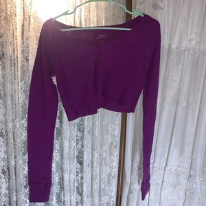 Purple ripped crop top